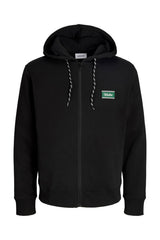 Jack & Jones Buster Erkek Kapüşonlu Fermuarlı Sweatshirt 12298627 - Siyah