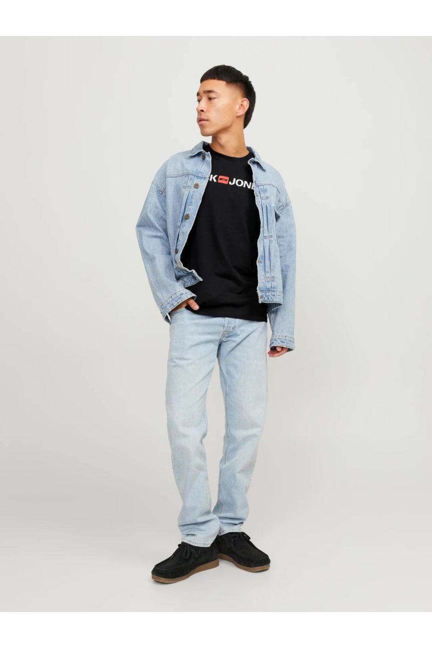 JACK & JONES 12137126 ERKEK TSHIRT - Siyah