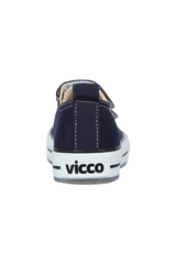 Sporline Vicco lacivert deri ve tekstil çocuk sneaker ayakkabısının arka görünümü