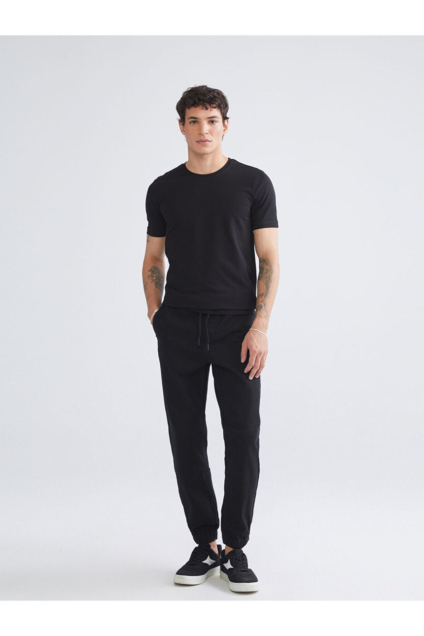 LC Waikiki Erkek Kısa Kollu Slim Fit Büyük Beden T-Shirt W5LG59B8 - Siyah