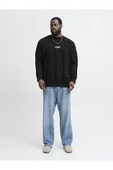 JACK&JONES PLUS JJESOHO SWEAT CREW NECK NOOS PLS 12284682 - Siyah