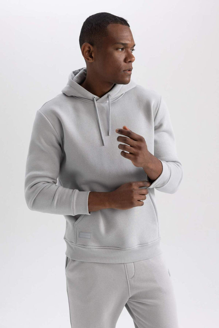 Defacto Erkek Sweat Shirt X8283AZ - Açık Gri