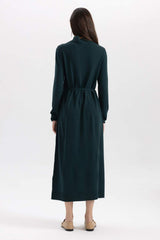Defacto Kadın Long Sleeve Trico Dress A9807Ax - Yeşil