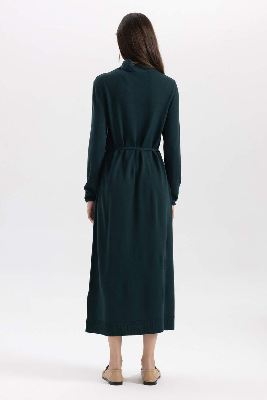 Defacto Kadın Long Sleeve Trico Dress A9807Ax - Yeşil