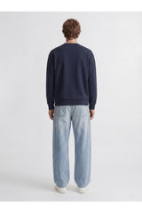 JACK&JONES JCOCLUB BADGE SWEAT CREW NECK 12300444 - Koyu Lacivert/ Koyu Gri