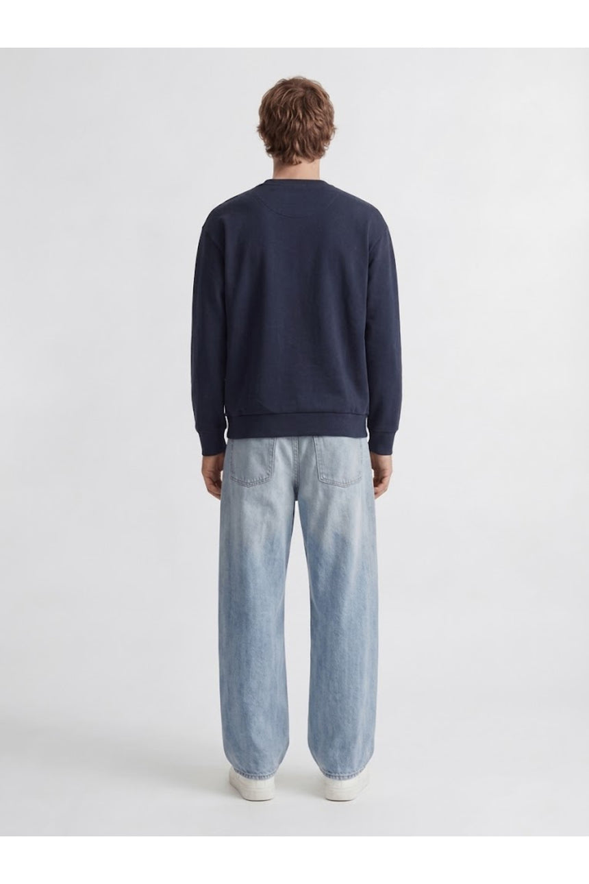 JACK&JONES JCOCLUB BADGE SWEAT CREW NECK 12300444 - Koyu Lacivert/ Koyu Gri