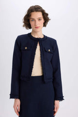 DeFacto D5040AX Kadın Blazer Ceket - Koyu Lacivert