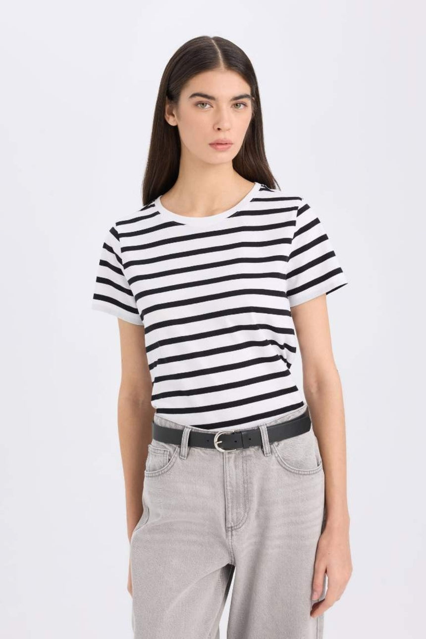 DeFacto C2612AX Kadın T-Shirt - Siyah
