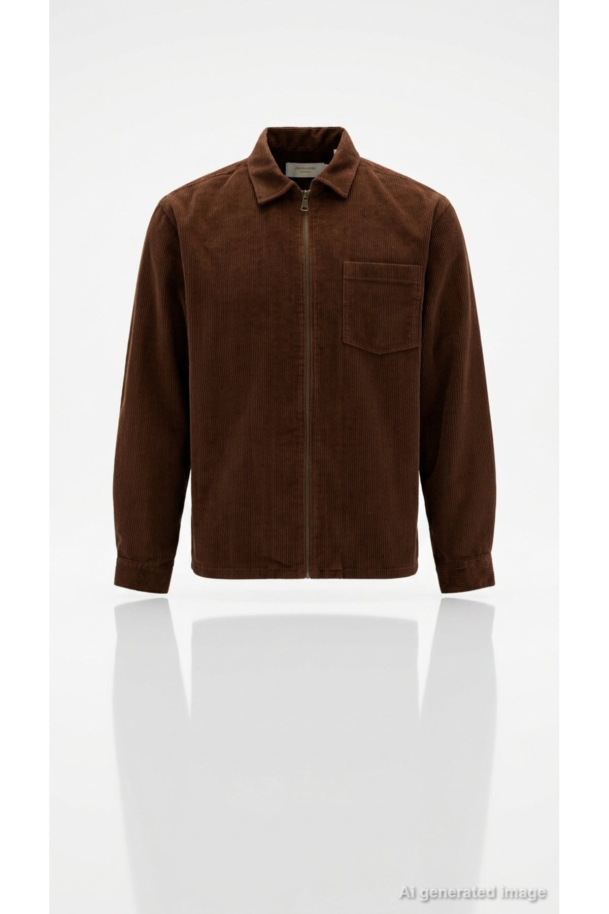 Jack & Jones Originals Toronto Erkek Fermuarlı Kadife Overshirt Gömlek 12305993 - Kahverengi