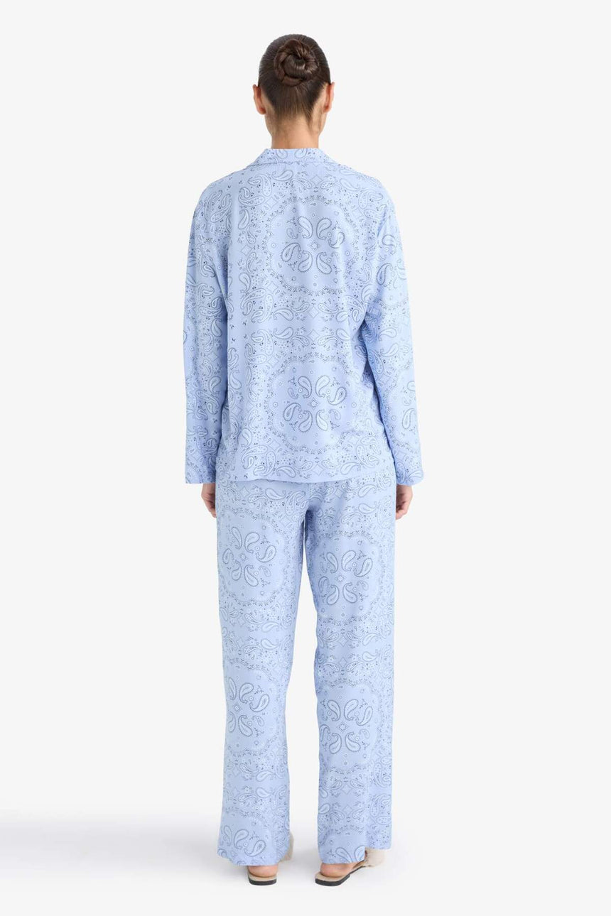 DeFacto F9824AX Kadın Pijama Takımı - Açık Mavi