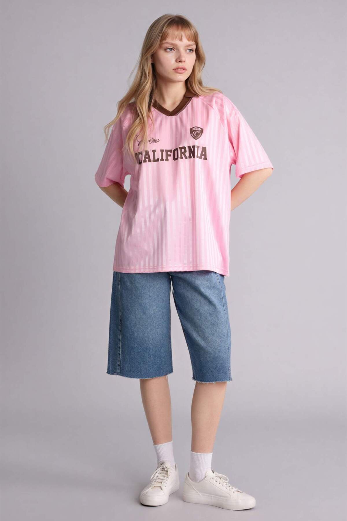 DeFacto Kadın Oversize T-Shirt G5889AX - Açık Pembe