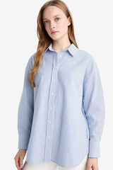 Defacto Kadın Long Sleeve Tunic D4772AX - Mavi