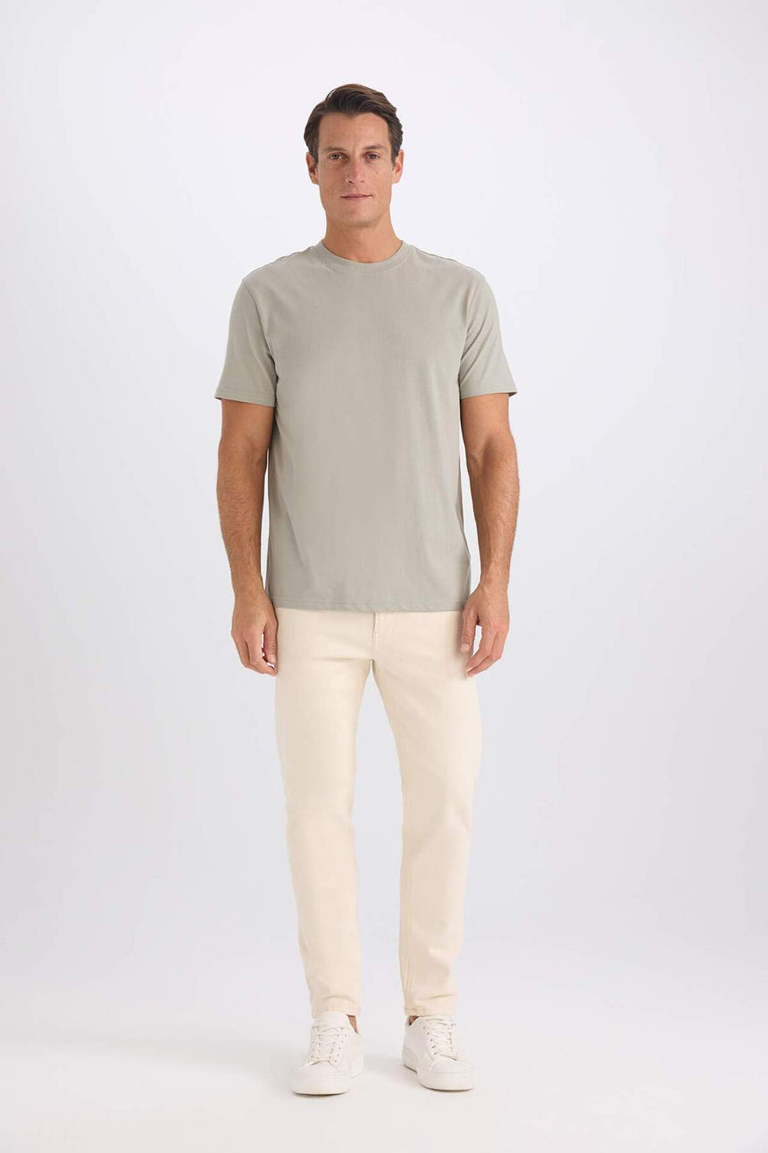 DeFacto V7699AZ Erkek T-Shirt - Açık Haki Yeşili