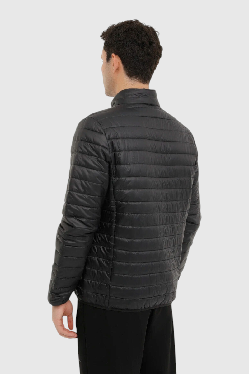 Sporline Lumberjack siyah slim fit erkek şişme mont, %100 polyester, arkadan görünüm