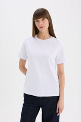 Defacto Kadın Short Sleeve T-Shirt A9428AX - Beyaz