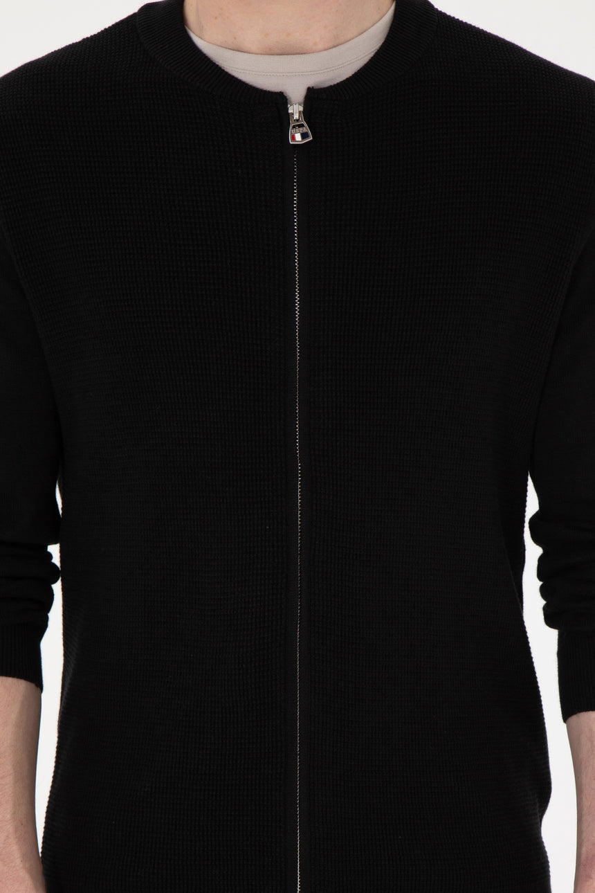 US POLO ASSN ERKEK TRİKO HIRKA 1920441 - Siyah