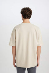 Defacto Erkek Short Sleeve T-Shirt X3926Az - Açık Kahve