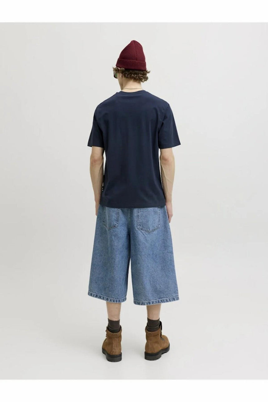 JACK&JONES JORSAVONA BOX TEE SS CN STYD SS26 12310070 - Koyu Mavi
