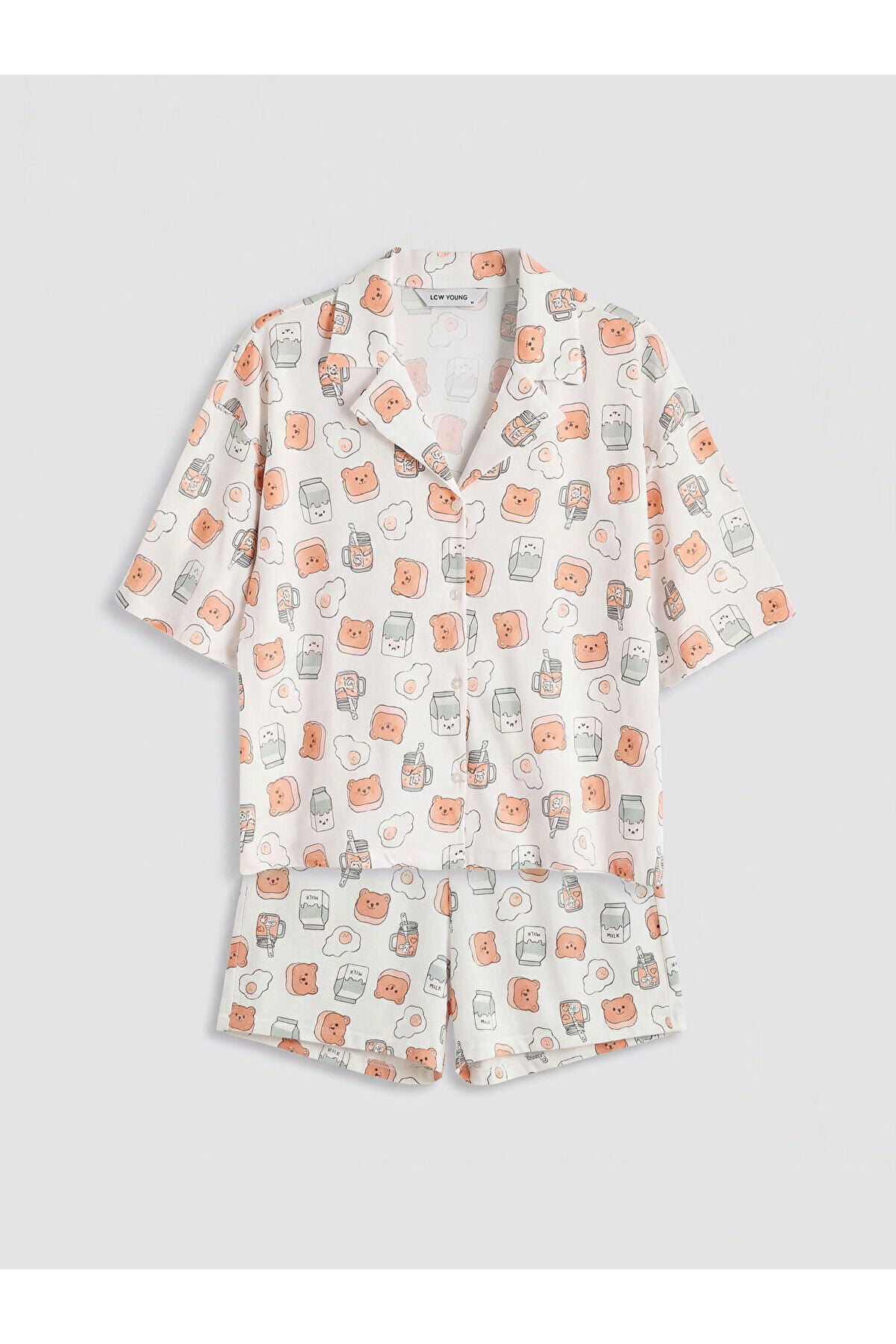LC Waikiki Unisex Pijama Takımı S69629D8 - Ekru