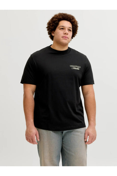 JACK&JONES JORNORREBRO TYPO TEE SS CN SN PLS 12288197 - Siyah