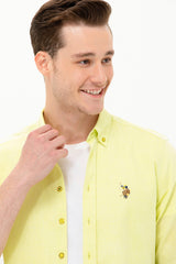 US POLO ASSN ERKEK DOKUMA GÖMLEK 1571045 - Koyu Sarı
