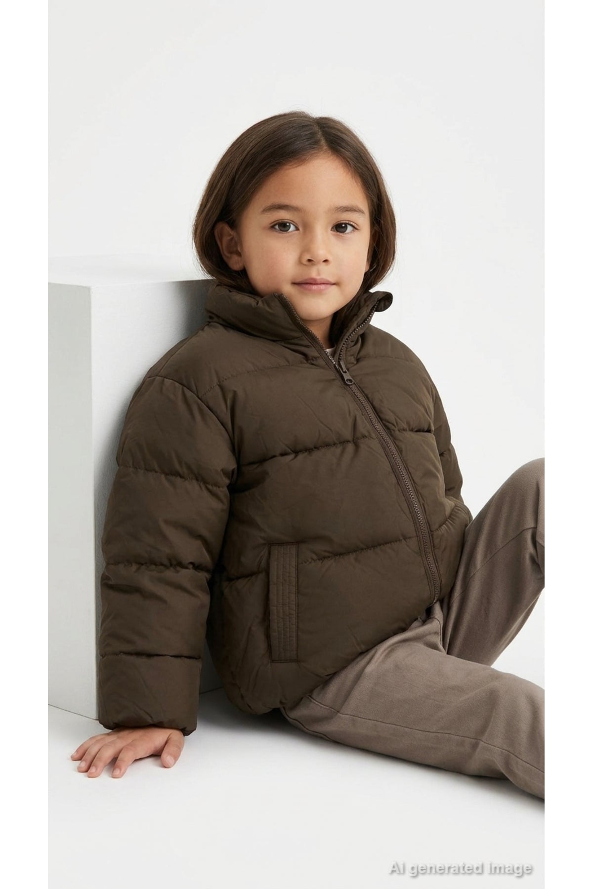 Jack & Jones Kids Maeve Kız Çocuk Şişme Mont 12308240 - Kahverengi
