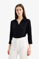 Defacto Kadın Long Sleeve Shirt K4655Az - Siyah