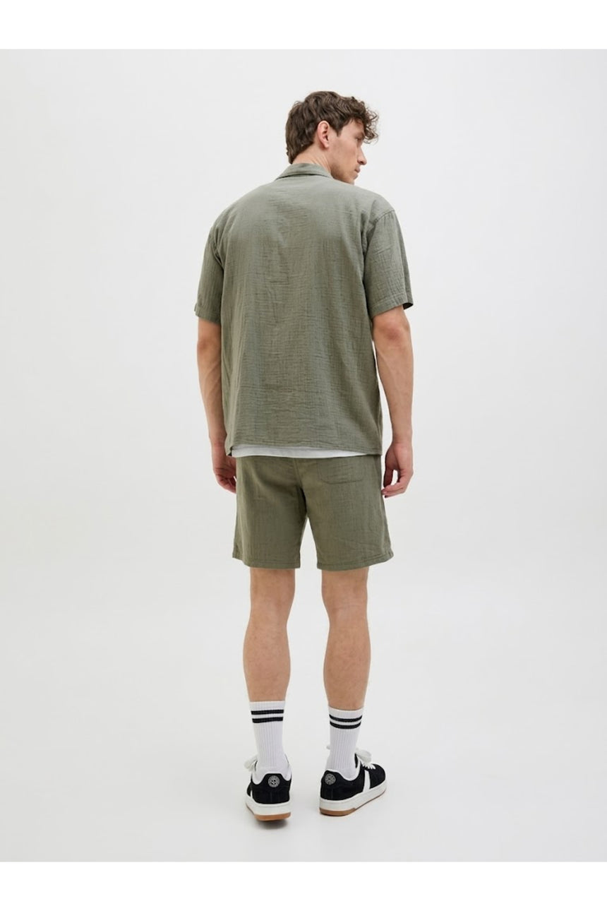 JACK&JONES JJETYSON RESORT SHIRT SS LN PLS 12289545 - Haki Yeşil