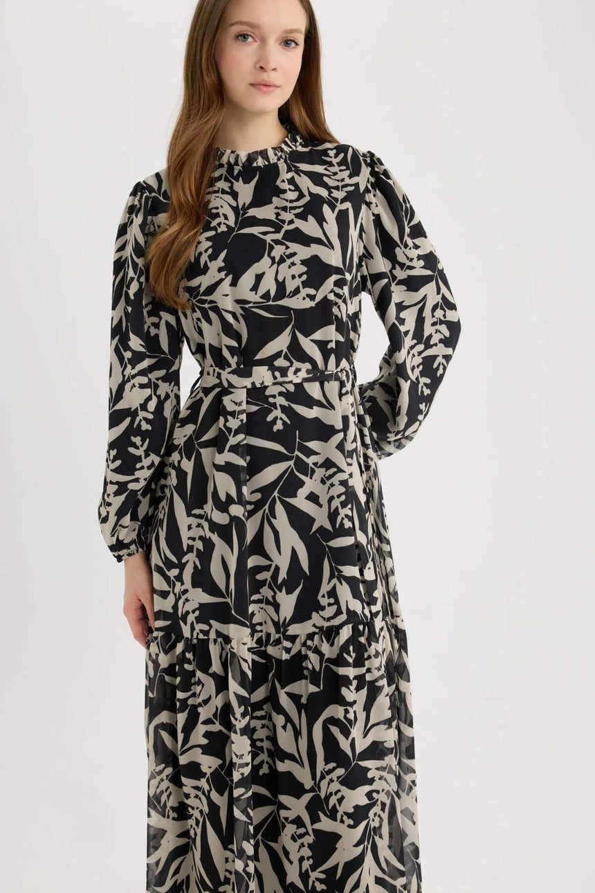 Defacto Kadın Long Sleeve Woven Dress E5453Ax - Siyah
