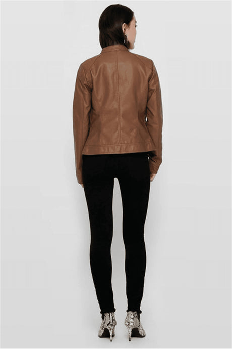 Only onlbandıt faux leather bıker otw noos mont 15081400 - Koyu Turuncu