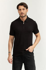 Calvin Klein Erkek SS SUPIMA ZIP POLO LV04LE255G - Siyah