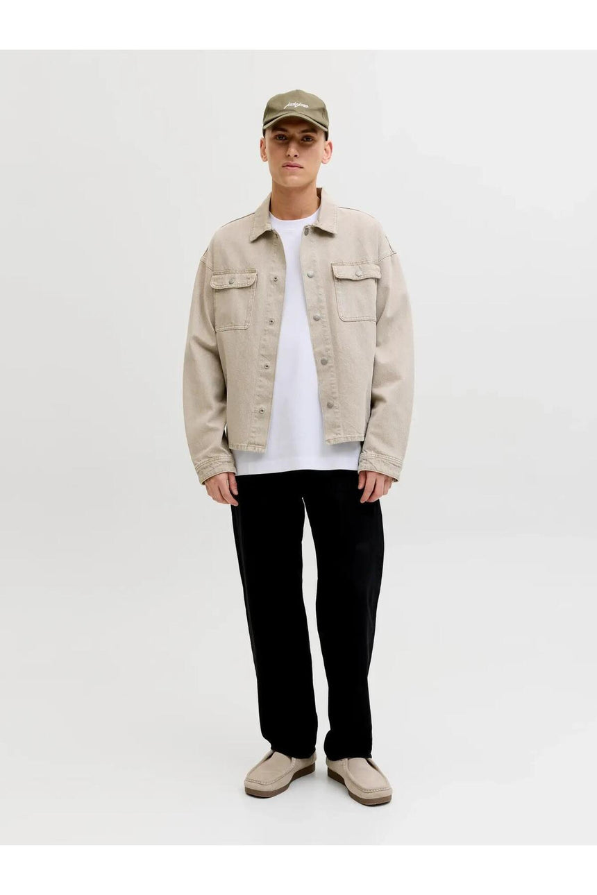 JACK&JONES JJEBARRON TEE SS O-NECK NOOS 12298906 - Beyaz
