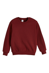Sporline LC Waikiki bordo renkli, bisiklet yaka, pamuk karışımlı çocuk sweatshirt