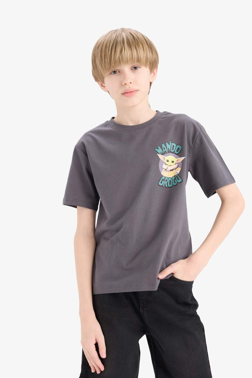 DeFacto D9572A8 Çocuk T-Shirt - Antrasit