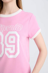 Defacto Kadın Short Sleeve T-Shirt E0675Ax - Pembe