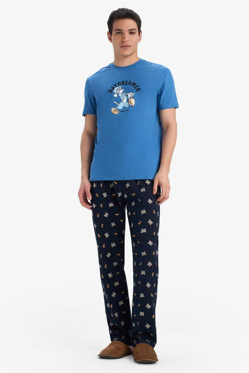 Defacto Erkek Homewear B8658Ax - Mavi
