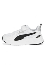 Sporline Puma Trinity Lite beyaz ve siyah renkli, cırt cırtlı çocuk spor ayakkabısı