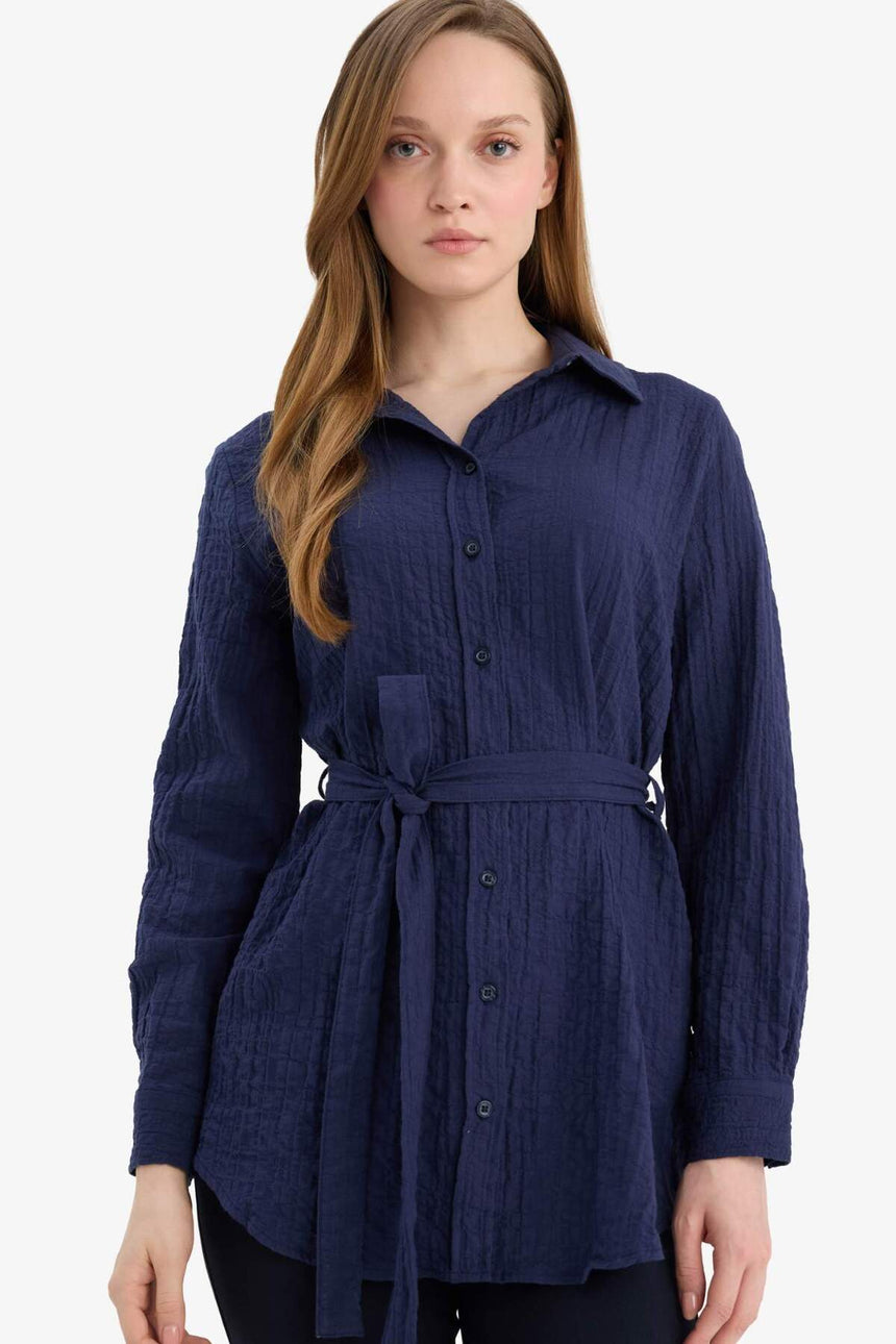Defacto KADIN Woven Top G8505AX - Koyu Lacivert