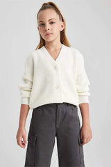 Defacto Çocuk Cardigan A2298A8 - Ekru