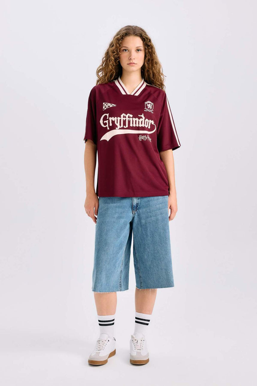 Defacto Kadın Short Sleeve T-Shirt D9140Ax - Bordo