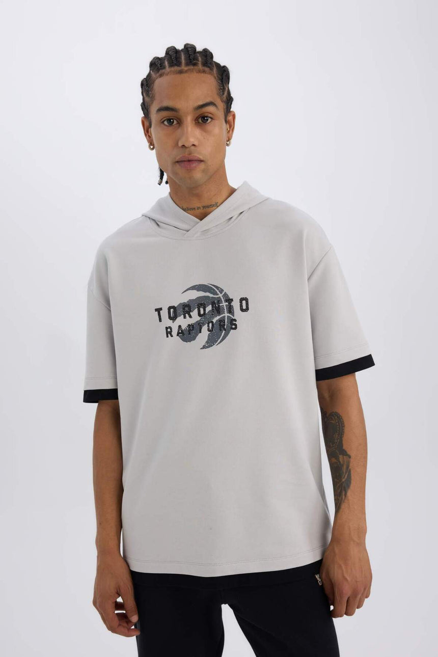 Defacto Erkek T-Shirt B3883Ax - Açık Gri