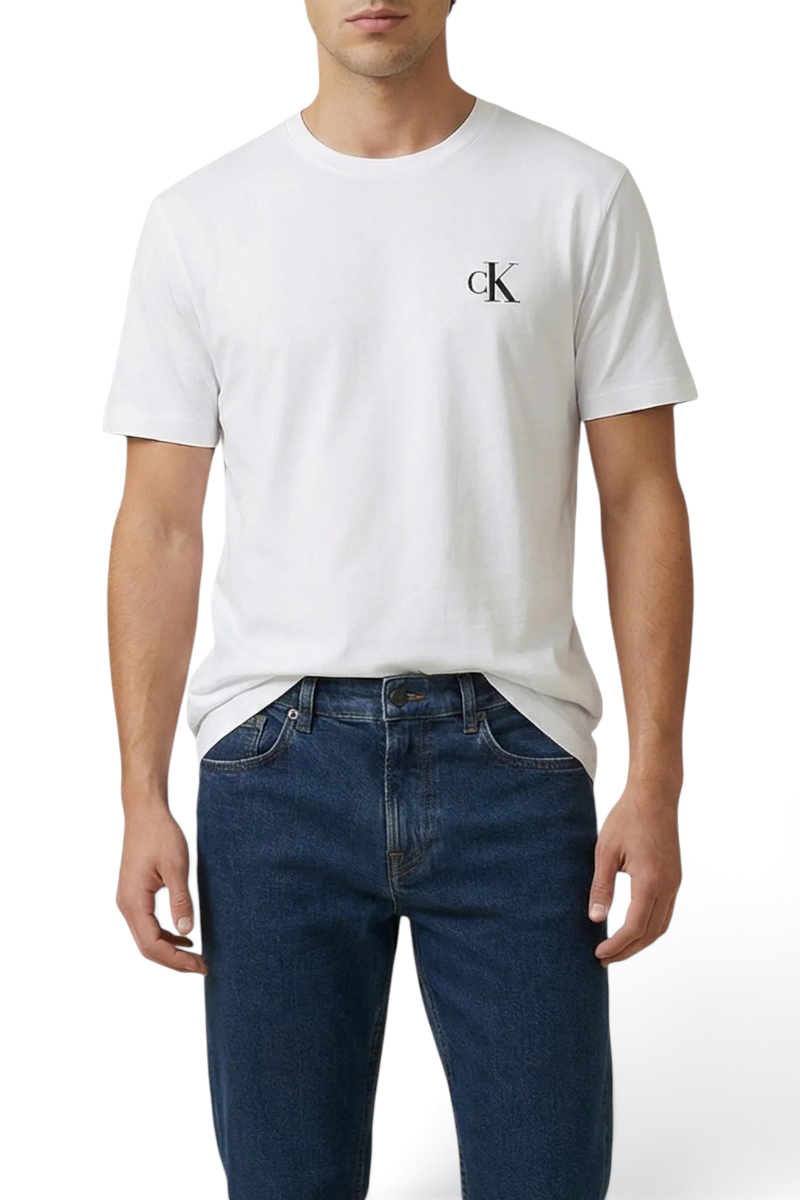 Sporline Calvin Klein beyaz renkli, %100 pamuklu, regular kesim erkek tişört
