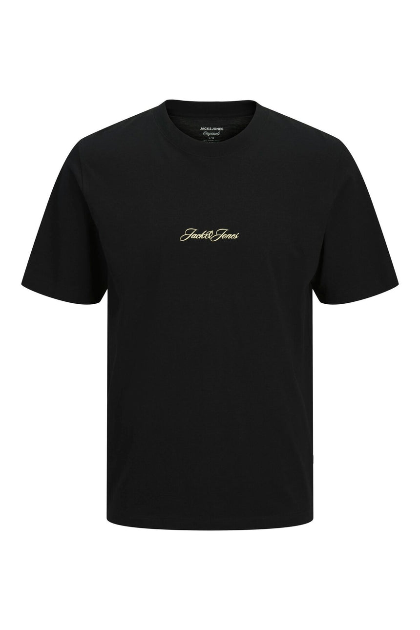 JACK&JONES JORCASSIS AOP ELEMENT TEE SS CN PLS 12297128 - Siyah