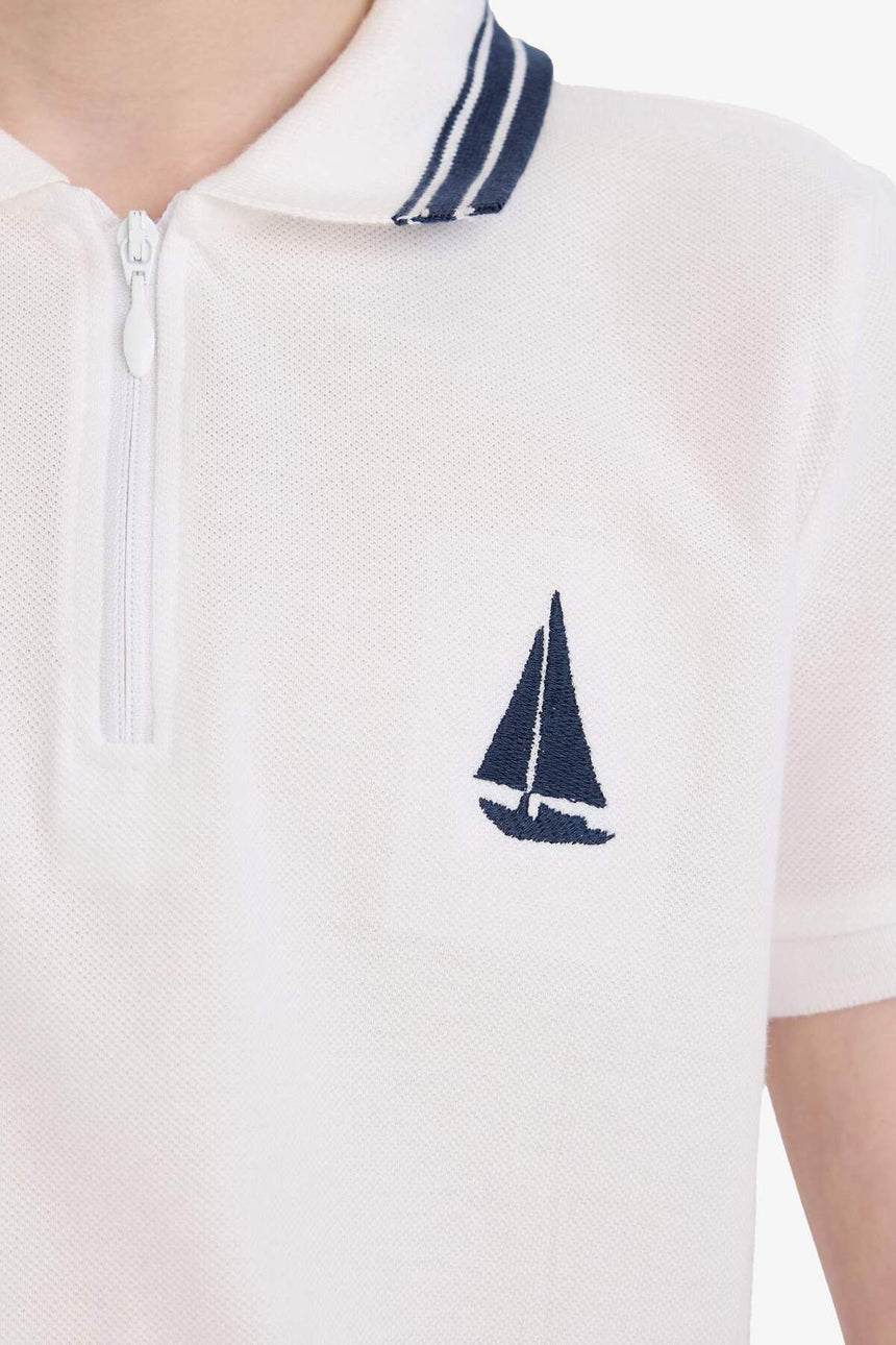 Defacto Çocuk Short Sleeve Polo T-Shirt D8091A8 - Beyaz