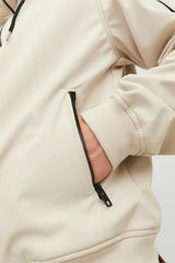 Jack & Jones Basic Erkek Kapüşonlu Softshell Mont 12236300 - Bej/Açık Gri