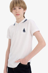 Defacto Çocuk Short Sleeve Polo T-Shirt D8091A8 - Beyaz