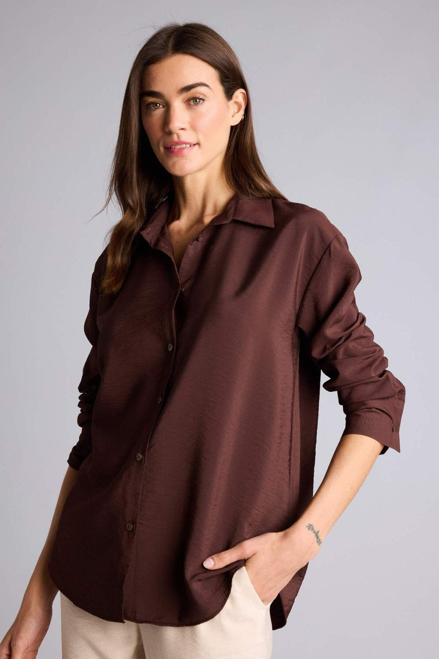 Defacto Kadın Long Sleeve Shirt E4350AX - Kahverengi