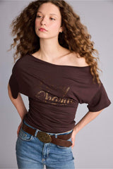 DeFacto H5775AX Kadın T-Shirt - Kahverengi