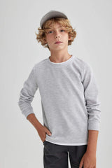 Defacto Çocuk Long Sleeve T-Shirt V1186A6 - Gri