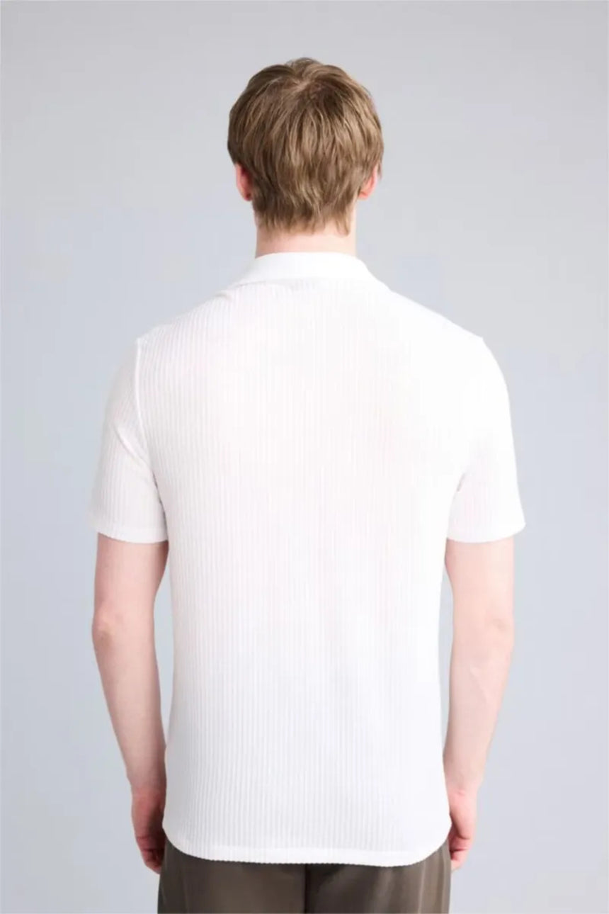Defacto Erkek Short Sleeve Polo T-Shirt X2594AZ - Kırık Beyaz